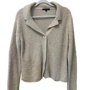 Western Connection Beige One Button Cardigan Women's Size Large EUC Capsule